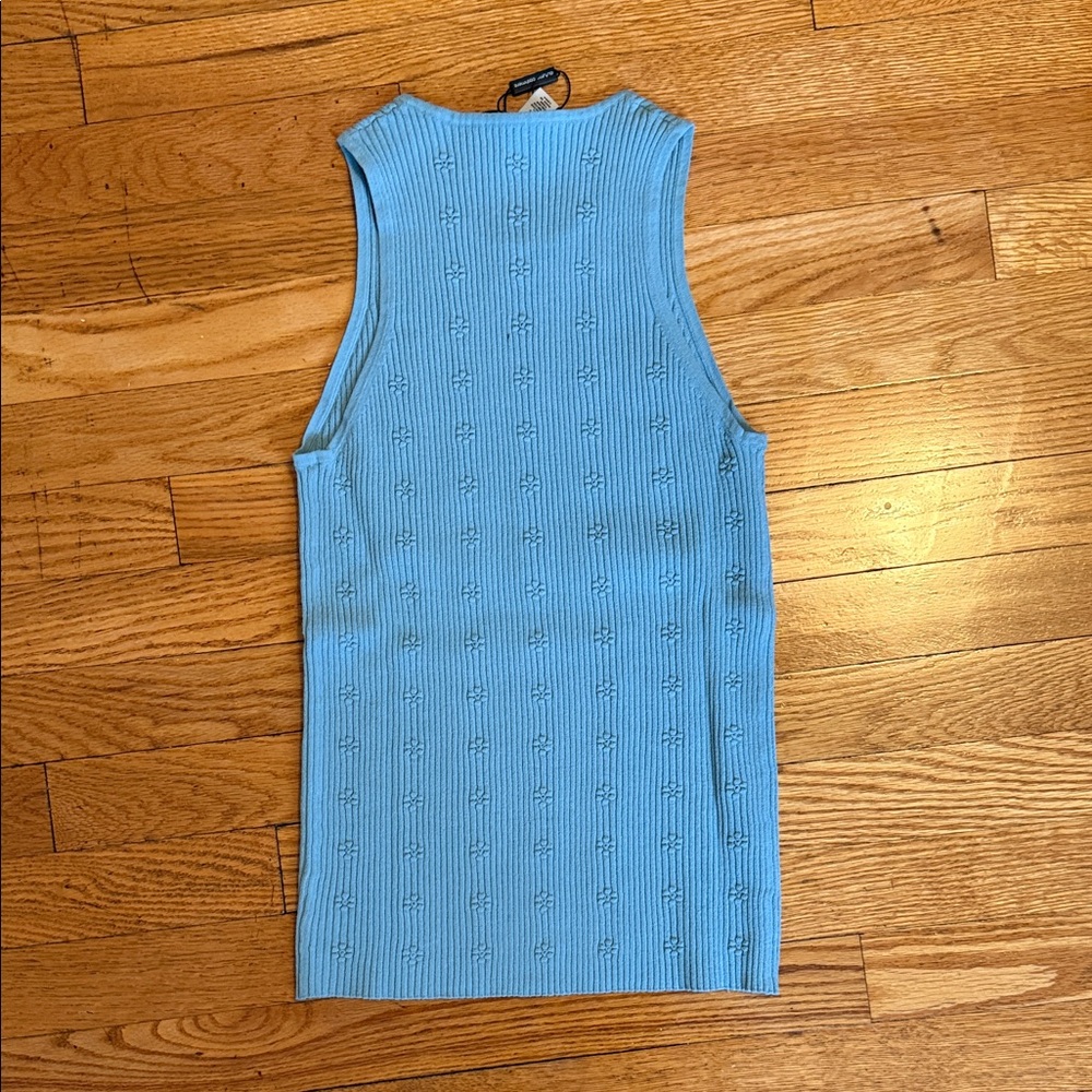 Autumn Cashmere Flower Rib Tank Cornflower - Picture 4 of 4